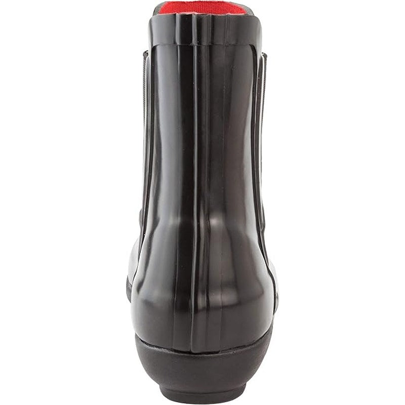 New London Fog Womens Size 8 Shiny Black Pull On Piccadilly Rain Boots Shoes