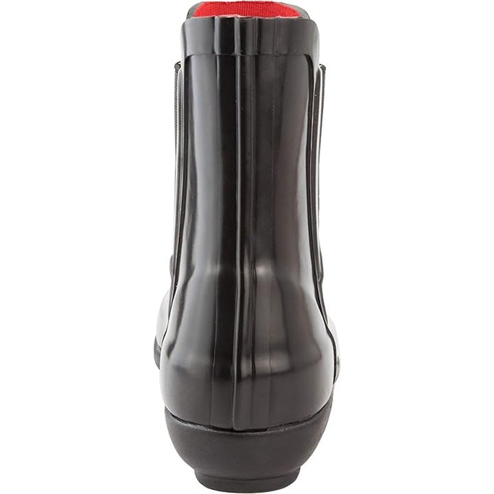 New London Fog Womens Size 8 Shiny Black Pull On Piccadilly Rain Boots Shoes