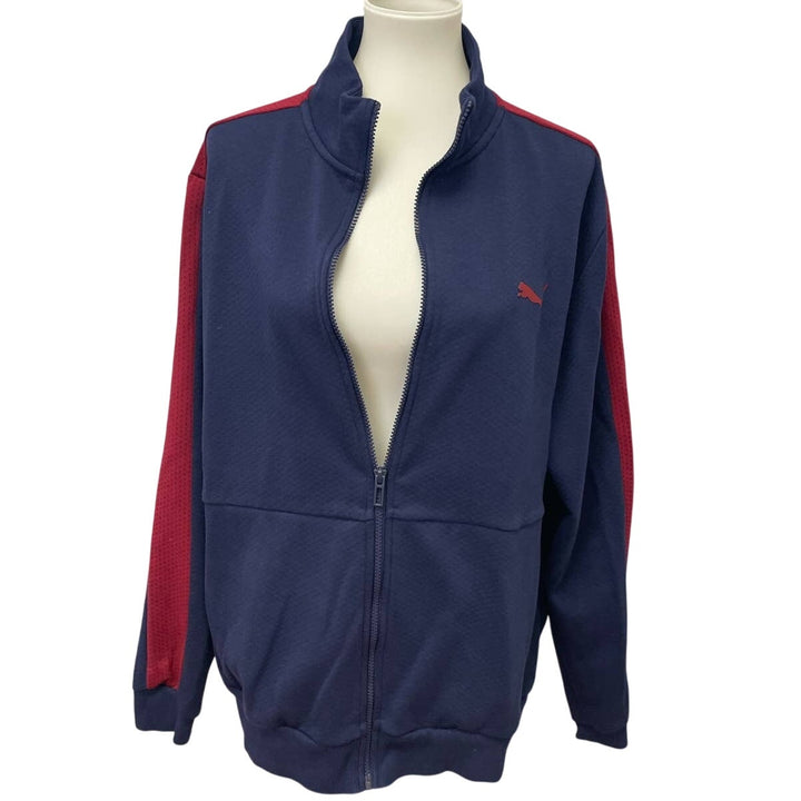 Puma Mens XL Long Sleeve Full Zip Side Stripe Polyester Athletic Track Jacket