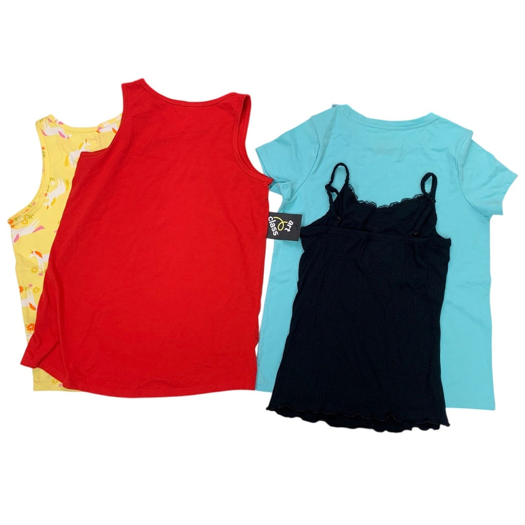 Lot of 4 New Cat &amp; Jack Art Class Girls Large Tank Tops Short Sleeve Tee Shirts