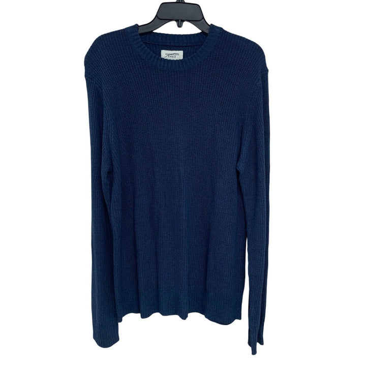 New American Eagle Womens Medium Blue Long Sleeve Crew Neck Knit Sweater