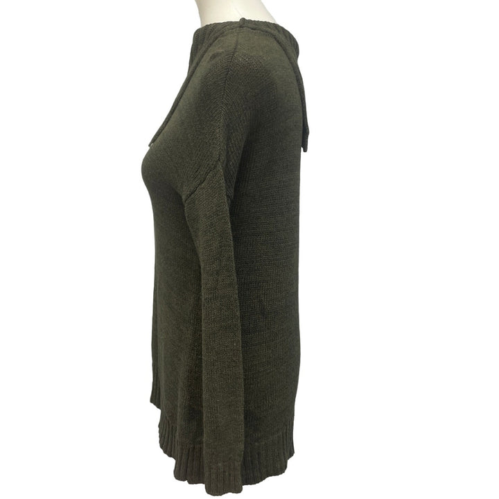Matty M Womens Small Cotton Blend Asymmetrical Neck Long Sleeve Knit Sweater