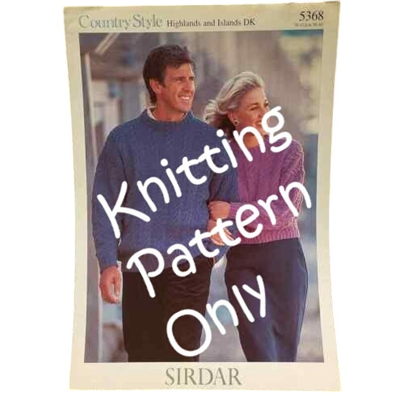 New Sirdar 5368 Country Style Highlands Island His Her Pullover Sweater Pattern