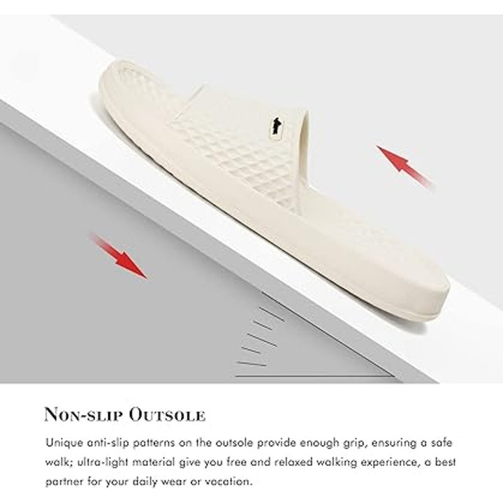 Funky Monkey Mens Size 11 Ivory Slip On Single Strap Bath Shower Slipper Shoes