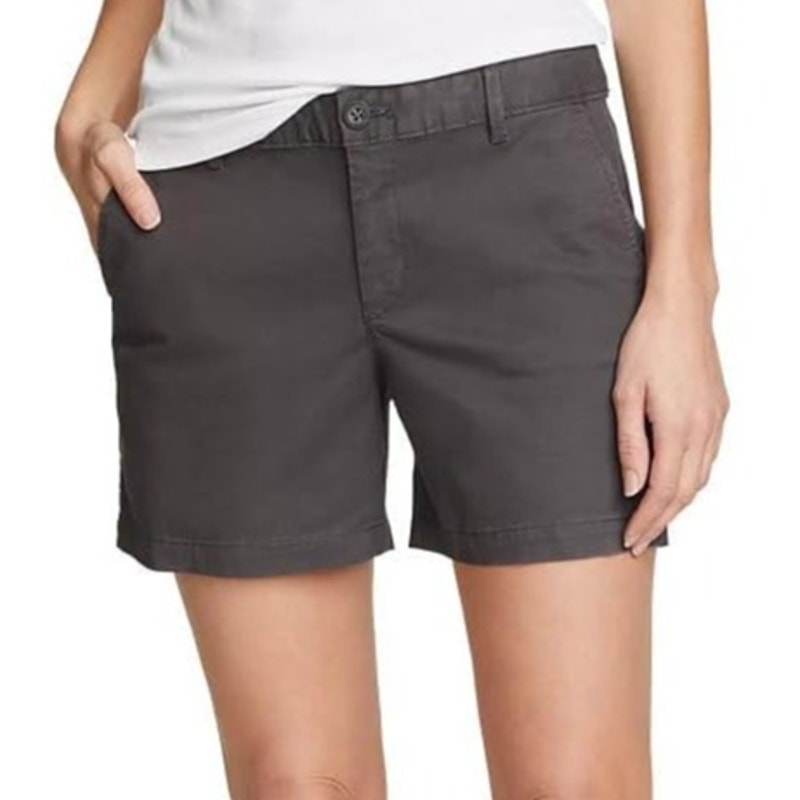 New Eddie Bauer Womens Size 0 Gray Willit Stretch Legend Wash Midrise Shorts