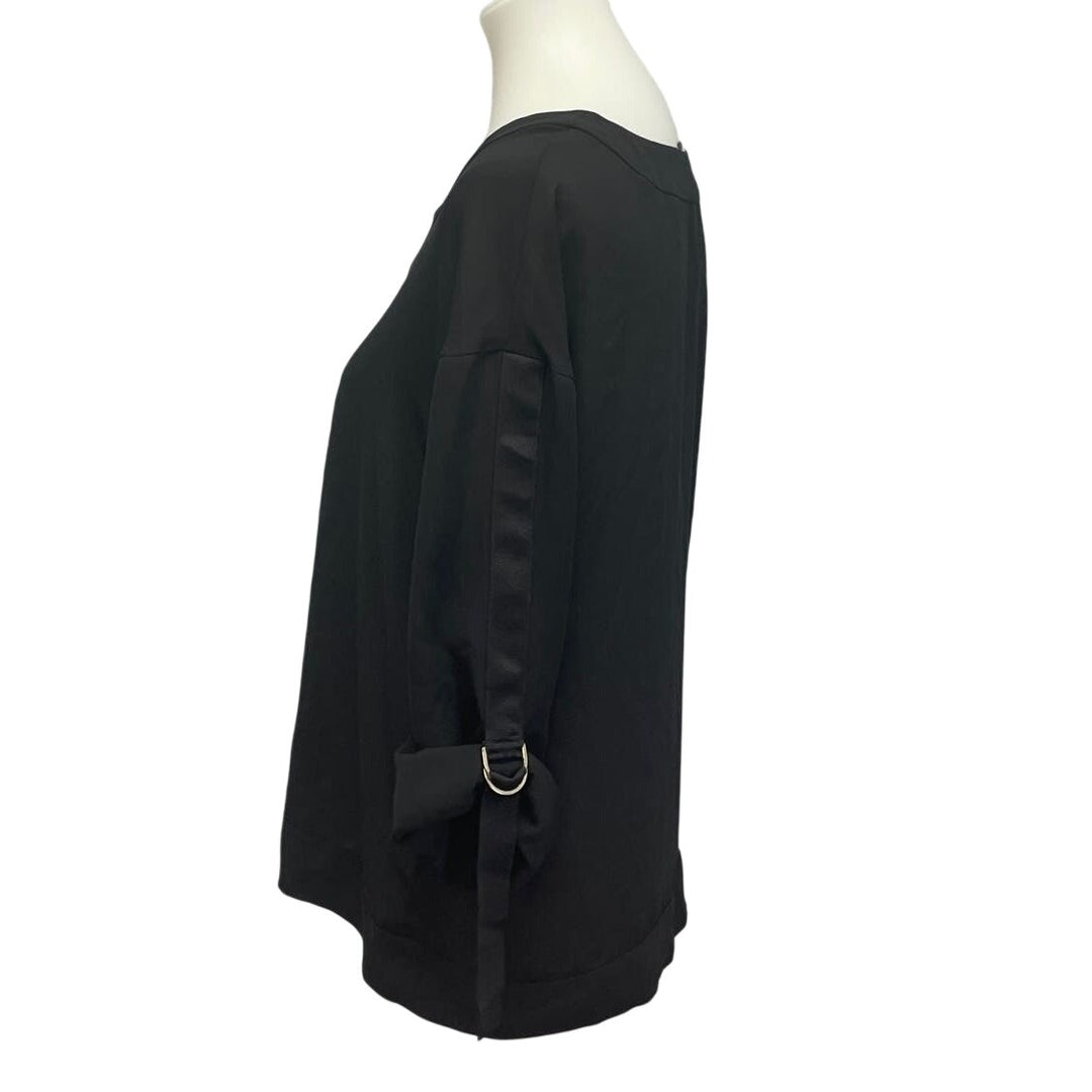 Worthington Womens Medium Sheer Tabbed Roll Up Sleeve V-Neck Polyester Blouse