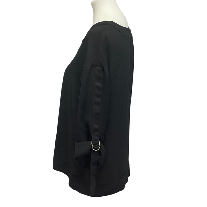 Worthington Womens Medium Sheer Tabbed Roll Up Sleeve V-Neck Polyester Blouse