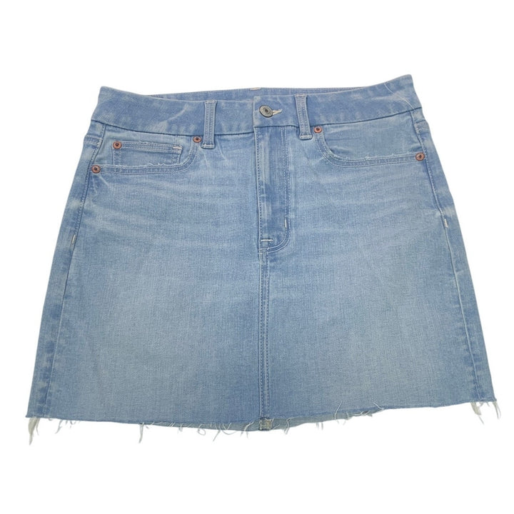 New American Eagle Womens Size 4 Curvy High Rise Mini Denim Blue Jean Skirt