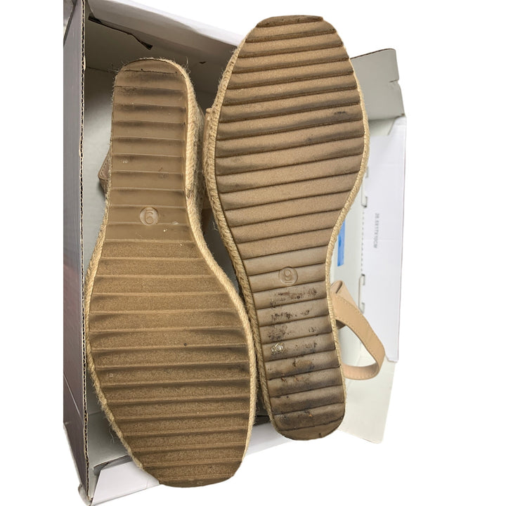 Dream Pairs Womens Size 8 Tan Open Toe Espadrille Platform 3.5" Heel Sandals