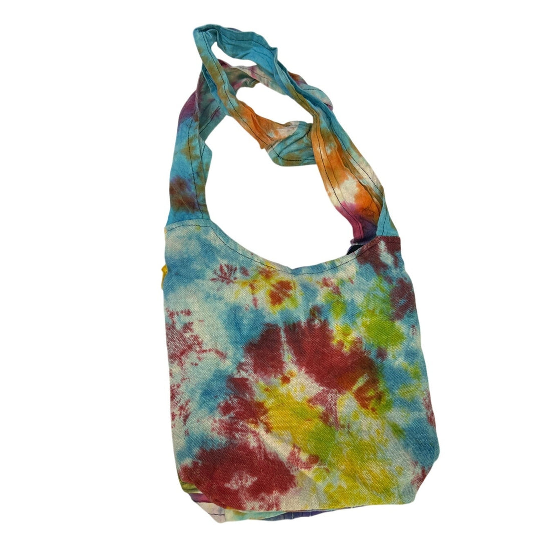 Laliguras Womens Boho Tie Dye Patch Work Button Zipper Close Crossbody Tote Bag