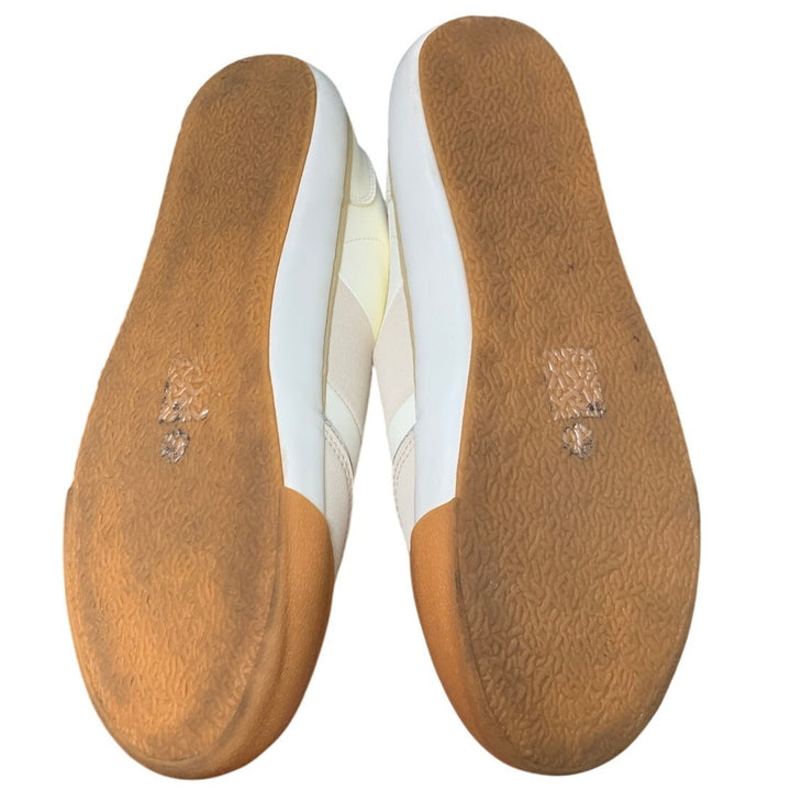Funky Monkey Womens Size 9 Tan White Anti Slip Lace Up Classic Sneaker Shoes