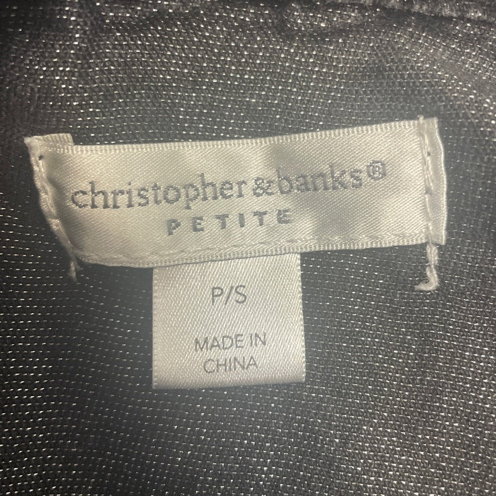 Christopher &amp; Banks Womens Petite Small Stretch Cotton Glittery Jean Jacket