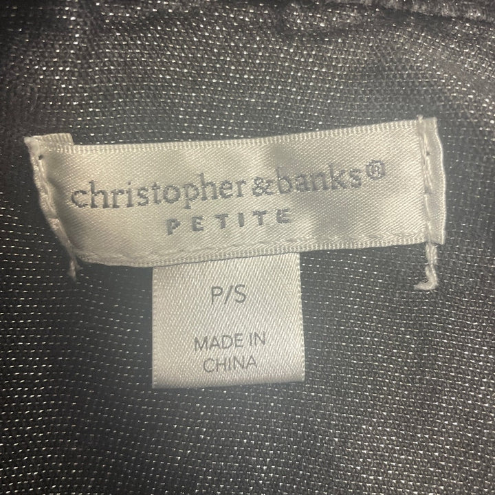 Christopher &amp; Banks Womens Petite Small Stretch Cotton Glittery Jean Jacket