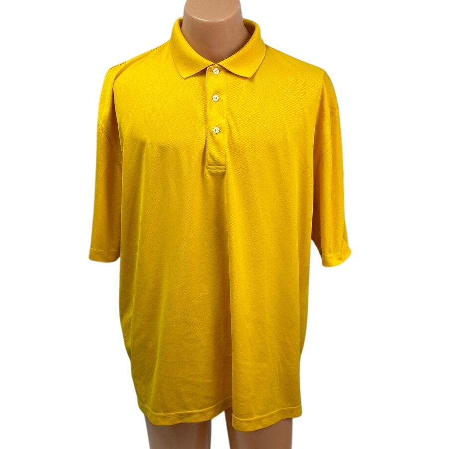 Sport-Tek Mens 2XL 100% Polyester Yellow Collared Short Sleeve Polo Shirt
