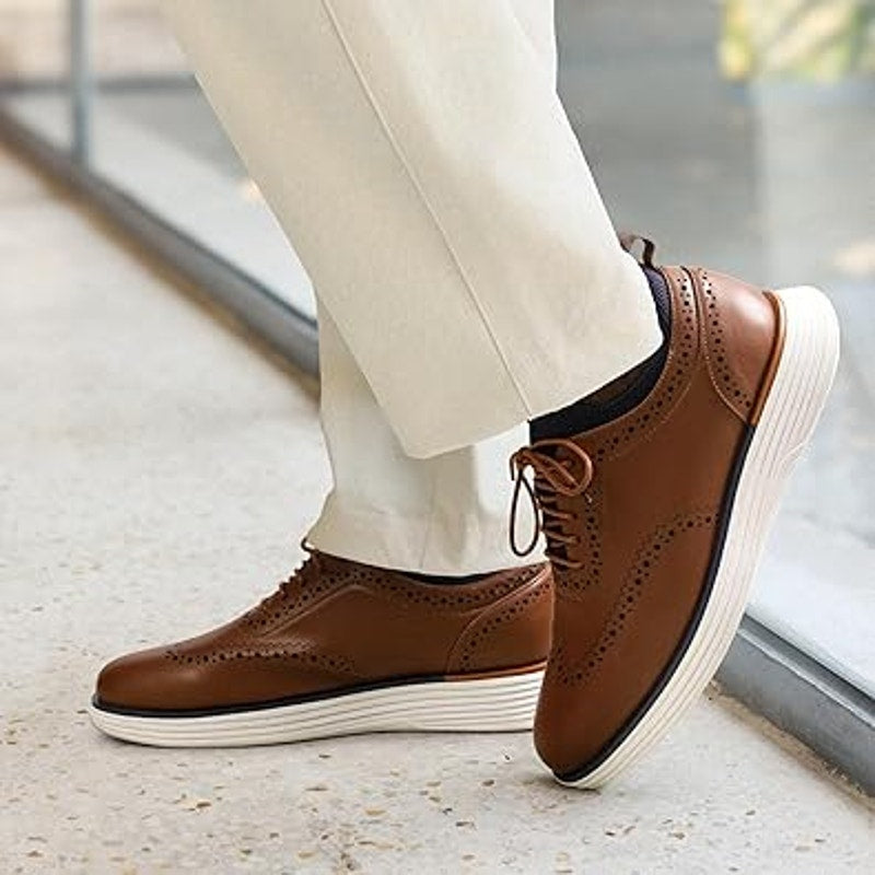 Bruno Marc Mens Size 9.5 Brown MaxFlex Dress Sneakers Oxfords Casual Shoes