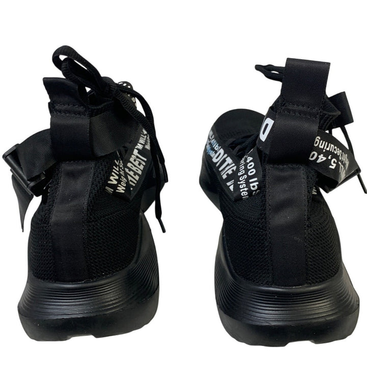 Furuian Mens Size 9.5 Black Sneakers Steel Toe Lace Up Construction Work Shoes