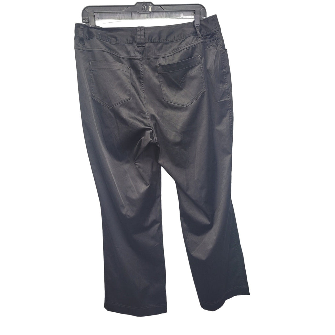 Venezia Womens 18 Black PolyCotton Spandex Multi Pocket Flat Front Pants