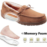 Vlly Mens Size 9 Tan Orange Faux Suede Micrsuede Slip On Moccasin Slipper Shoes