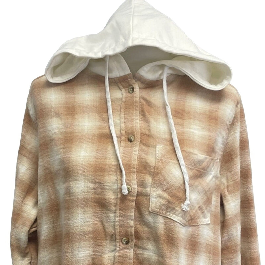 New Hand Printed Womens Medium In My Rodeo Era Long Sleeve Plaid Flannel Hoodie