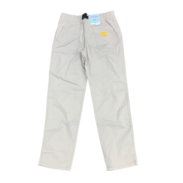 New Cat &amp; Jack Boys Size 10 Khaki Belted Elastic Waist Reinforced Knee Pants