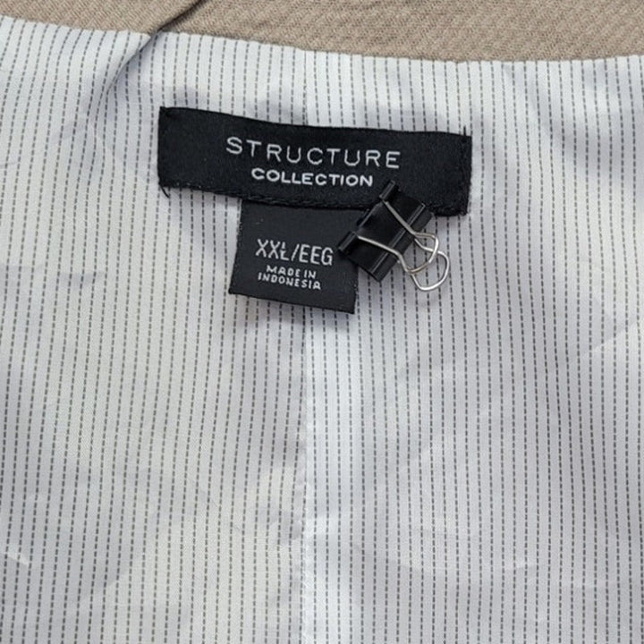 Structure Collection Mens XXL Lined Button Down Sleeveless Cotton Blend Vest
