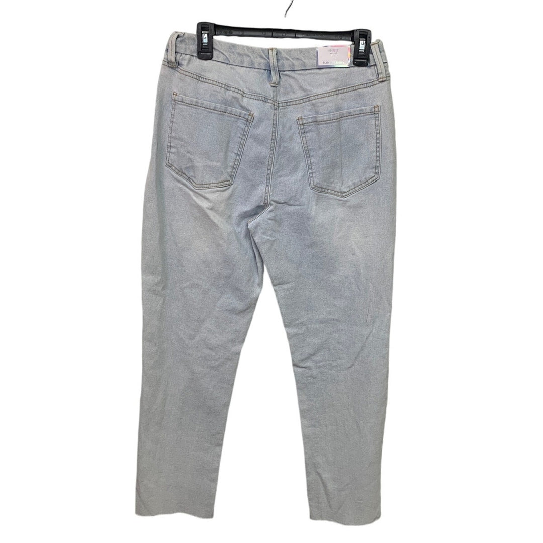 New Tinseltown Juniors Size 9 High Rise Slim Lite Wash Straight Denim Blue Jeans