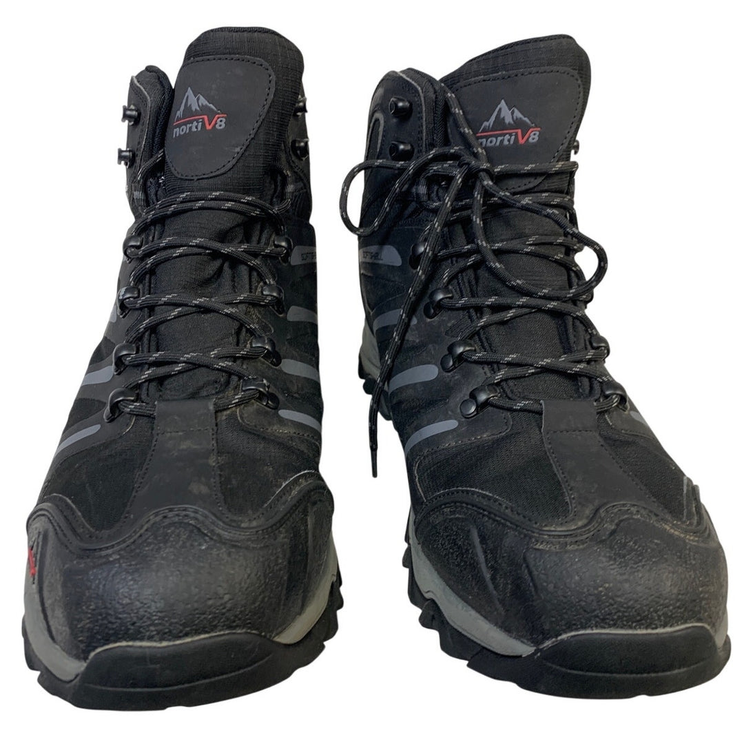 Nortiv8 Mens Size 15 Black Lace Up Ankle High Waterproof Hiking Trekking Boots