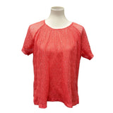 2 Cathy Daniels Womens XL Short Sleeve Orange Peach PolyCotton Sweater Tops