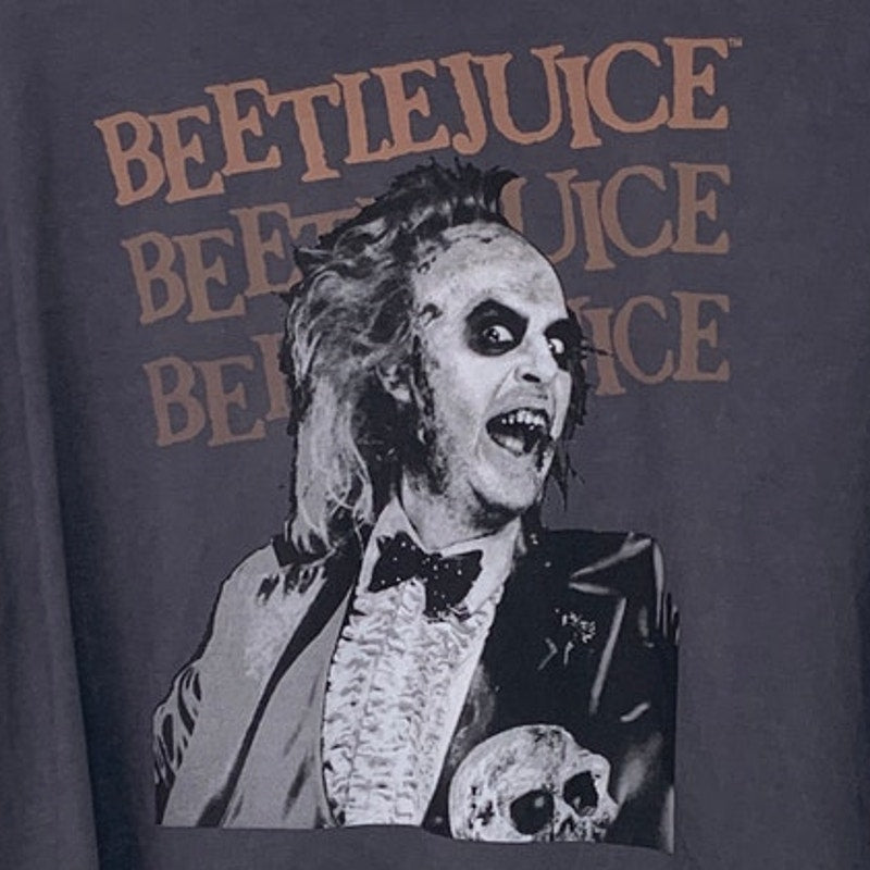New American Eagle Mens Medium BeetleJuice Long Sleeve Crew Neck Tee Shirt