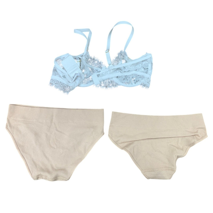 Lot of 3 New American Eagle Womens size XXS Lace Underwire Bra Ribbed Underwear