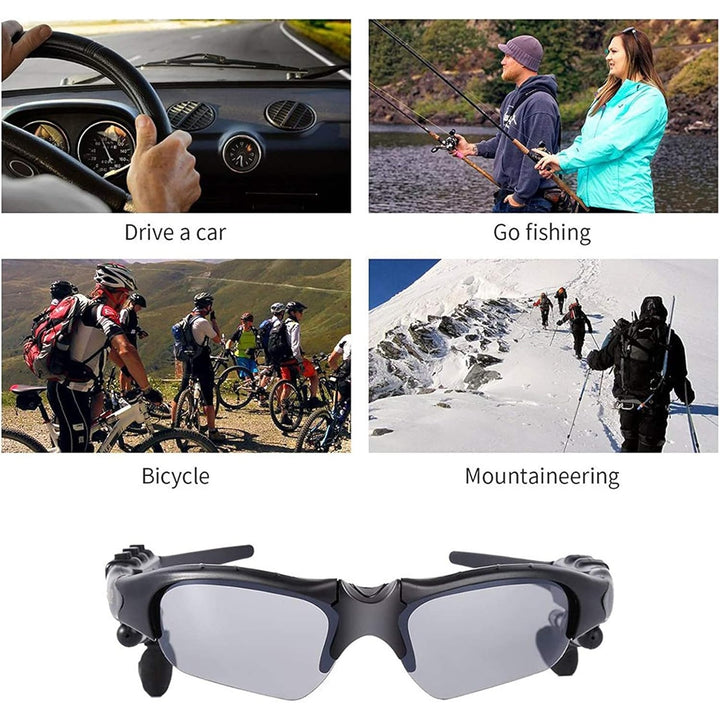 Grofulor Black Wireless Bluetooth MP3 Headphone Polarized Lenses Sunglasses