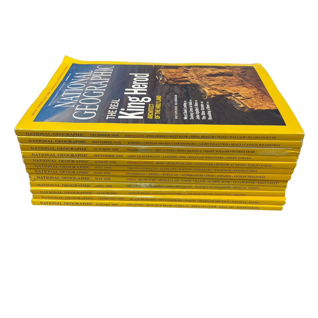 2008 National Geographic Magazine FULL Year 12 Issues W Maps Supplements