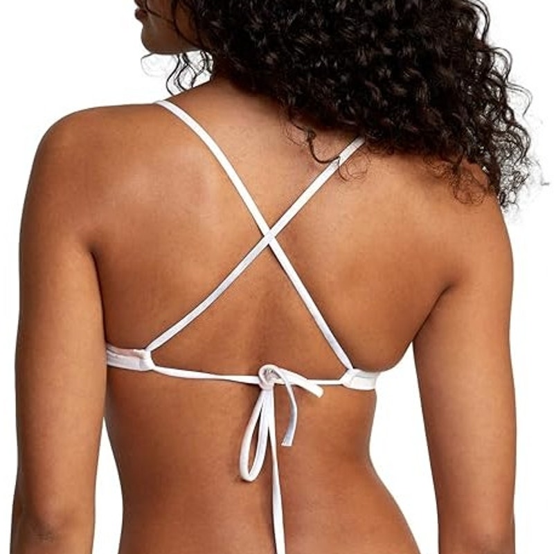 NWT New RVCA Womens Large Standard Cross Back Tie Swimsuit Bikini Top ONLY