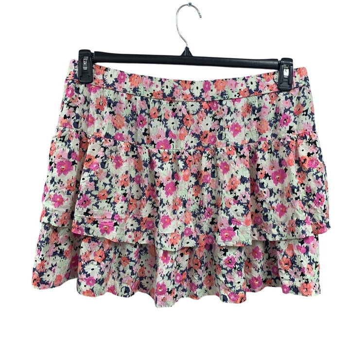 New Universal Thread Womens XXL 100% Rayon Short Floral Double Ruffle Skirt