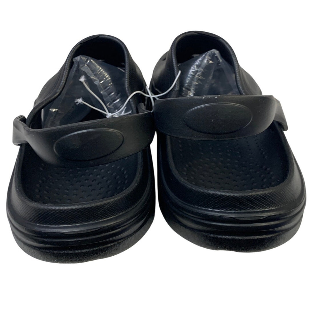New Mens Size 10 Black Clog Sandal Round Toe Slip On Garden Water Shoes
