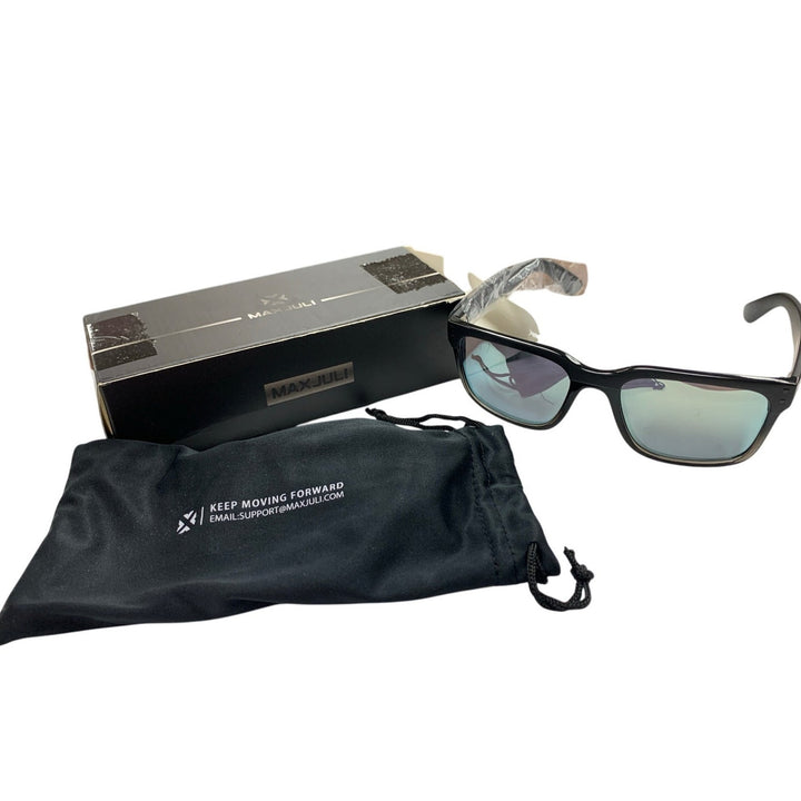 New Maxjuli Black Epoch Mens Romeo B-7 Polarized Sunglasses w Carrying Bag