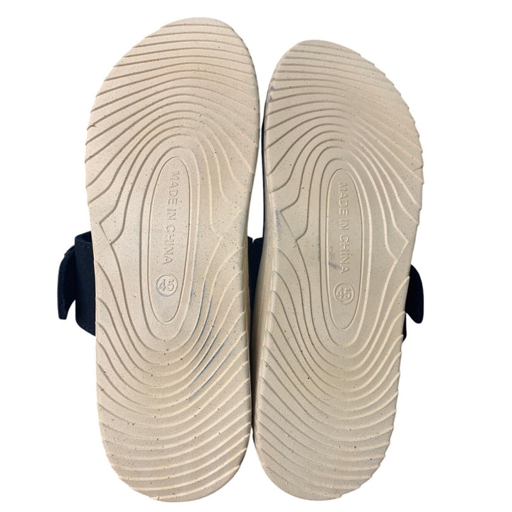 Subbxre Mens 12 Black Thong Adjustable Buckle Open Toe Flip Flop Sandal Shoes