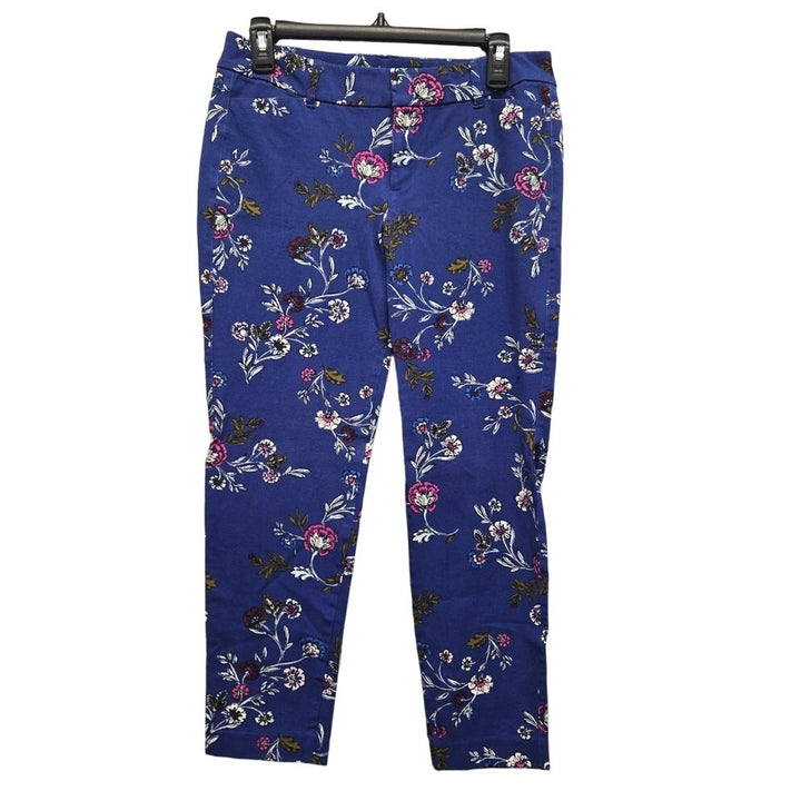 Old Navy Womens 8 Midrise Pixie Stretch Cotton Floral Latch &amp; Eye Jeans
