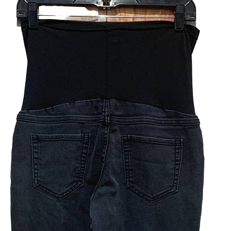 Blue Spice Medium Maternity Stretch Panel Cotton Blend Black Denim Tapered Jeans