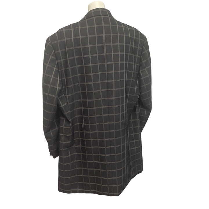 Mens 50 Regular Long Sleeve Plaid Button Up Lined Suit Jacket Only