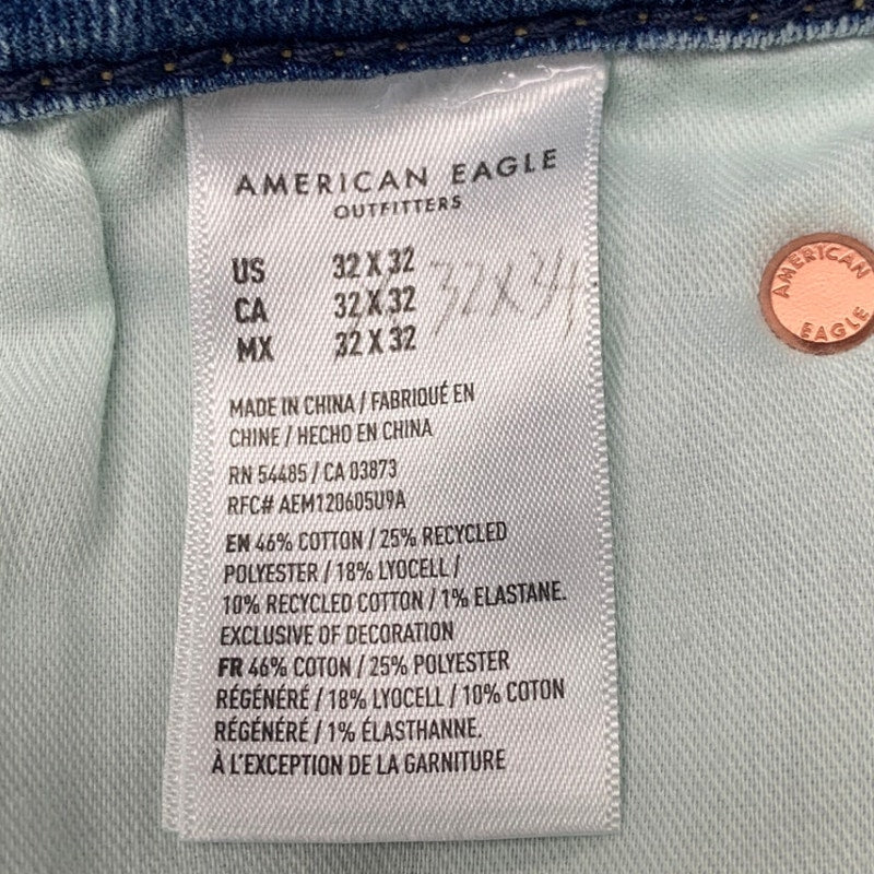 New American Eagle Mens 32X34 Airflex+ Athletic Fit Denim Blue Jeans