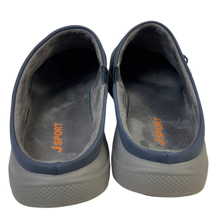 JSport Womens Size 7 Blue Faux Leather Gina Slip On Memory Foam Sneaker Shoes