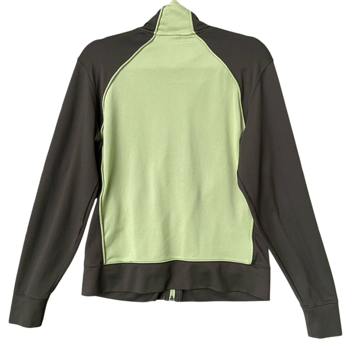 Nike Womens Large 100% Polyester Full Zip Long Sleeve Gray Athletic Jacket