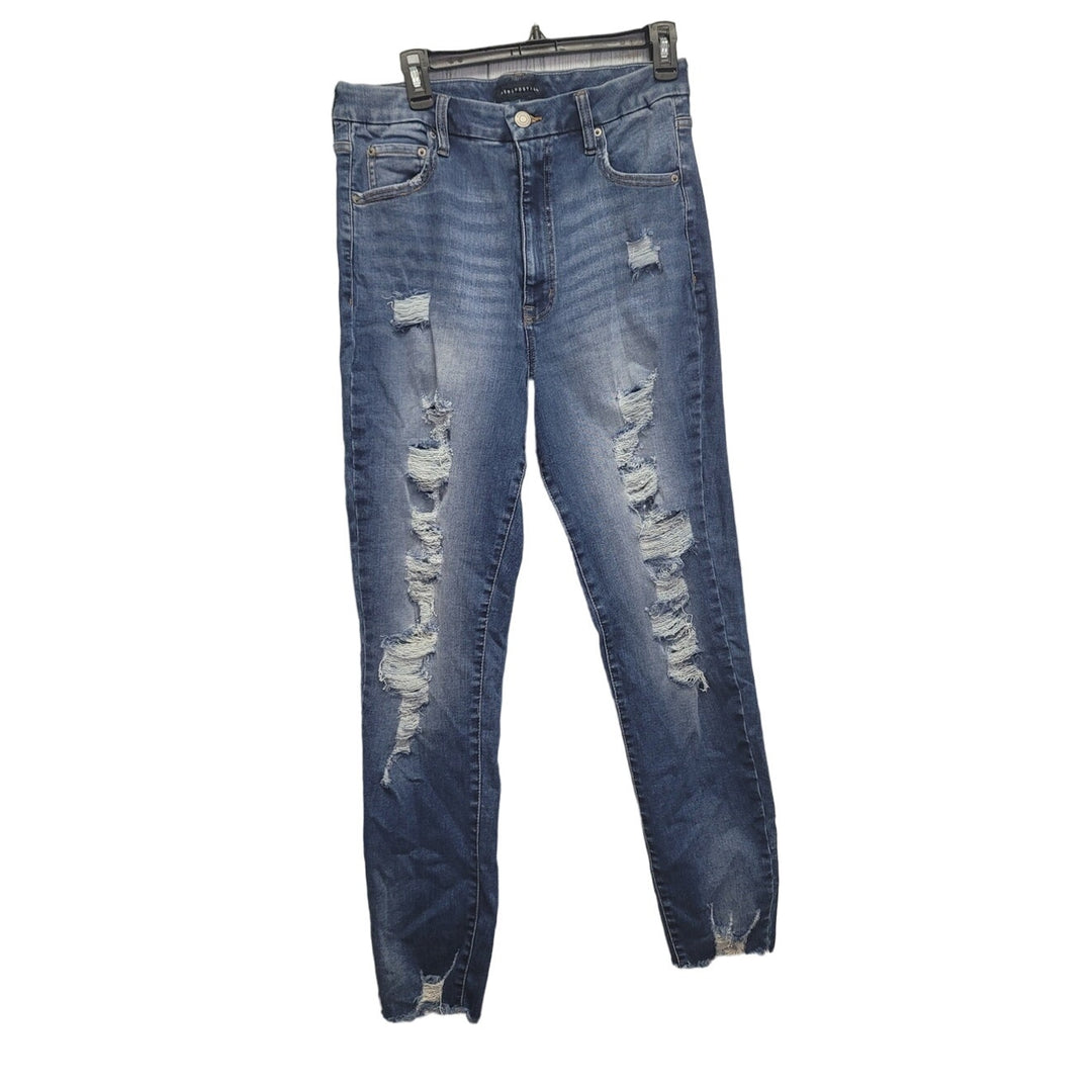 Aeropostale Womens 16 Distressed Super High Rise Curvy Jeggings Jeans