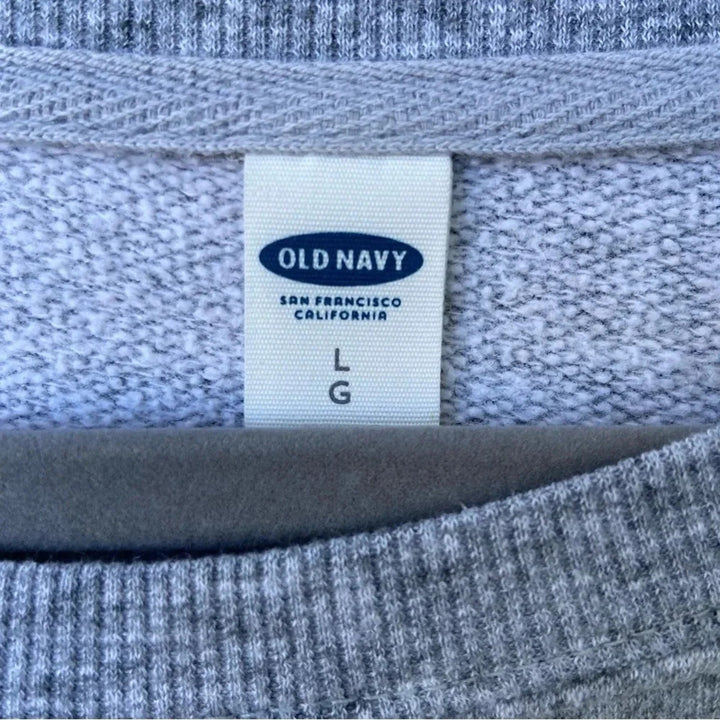 Old Navy Womens Large Heathered Gray Sunday Long Sleeve Crew Neck Sweatshirt
