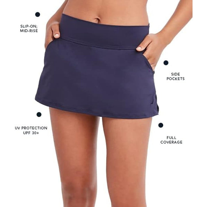 NWT New Nautica Swim Womens Medium Deep Sea Navy Swim Skort ONLY w Pockets