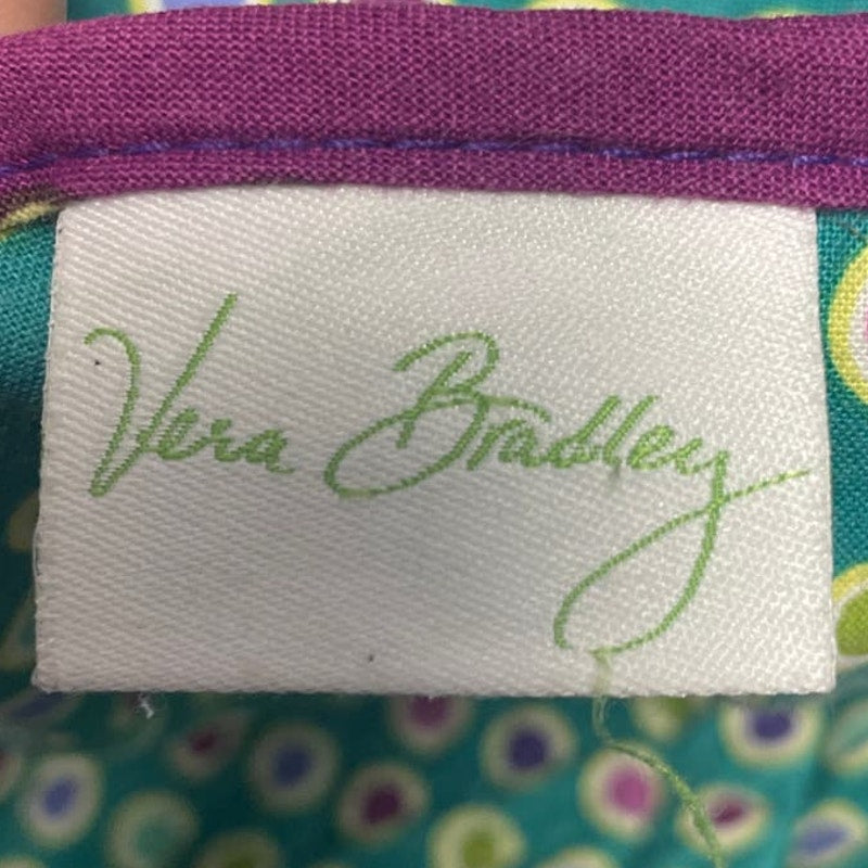 Vera Bradley Purple Blue Floral Quilted Fabric Handbag Purse Tote Bag