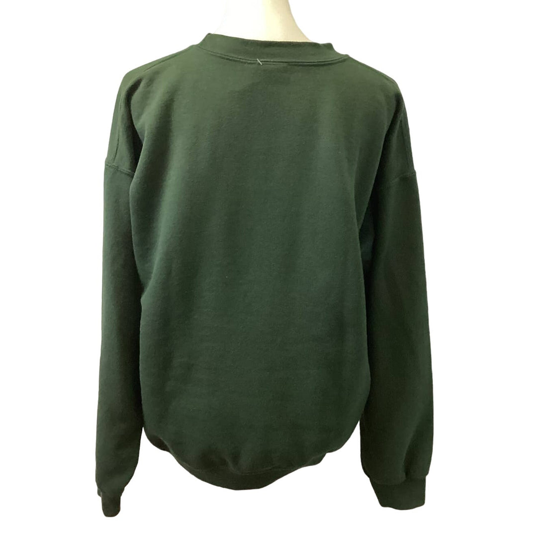 Hand Printed Upcycled Mens XL Slava Ukraini Long Sleeve Cotton Blend Sweatshirt