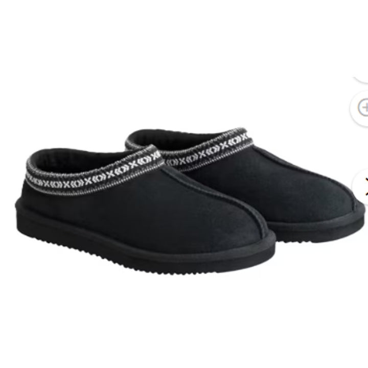 New Kirkland Womens Size 8 Black Genuine Genuine Sheepskin Shearling Slippers