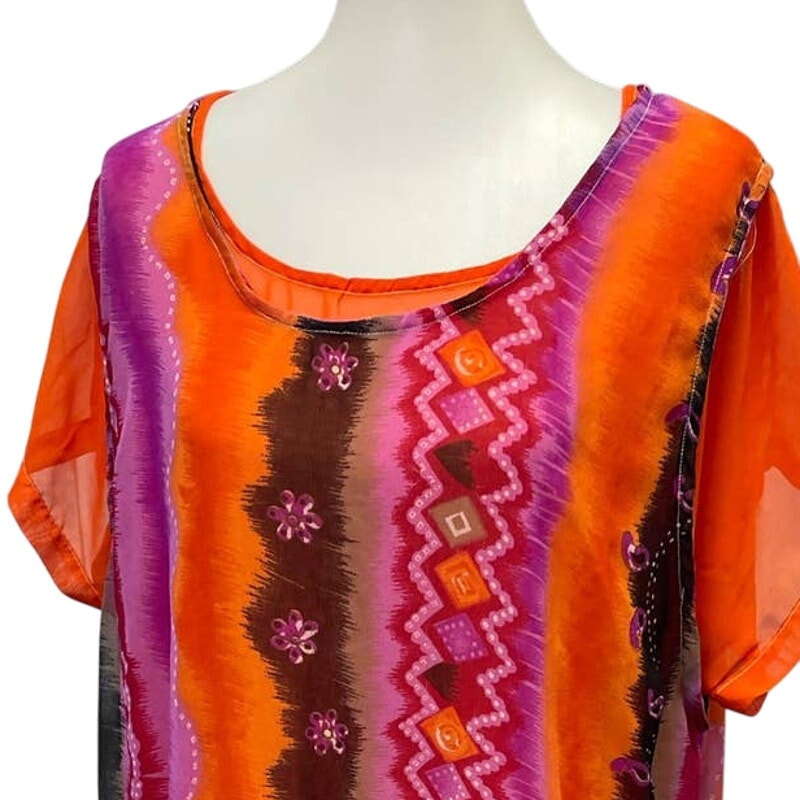 Kirpa Womens 1X Polyester Double Layer Sheer Long Sheath Dress Made In India